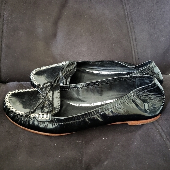Coach Junie Black Patent Leather Flats Size 6 - Picture 4 of 10
